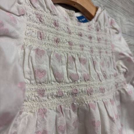 LS Peplum Shirt Foil Hearts 12-18M