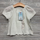 NEW Textured Shirt Lettuce Trim 2T