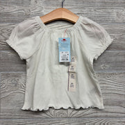NEW Textured Shirt Lettuce Trim 2T