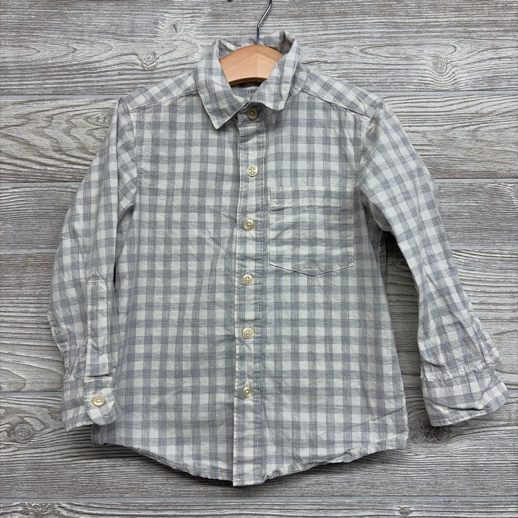 LS Button Up Shirt Grid 4T