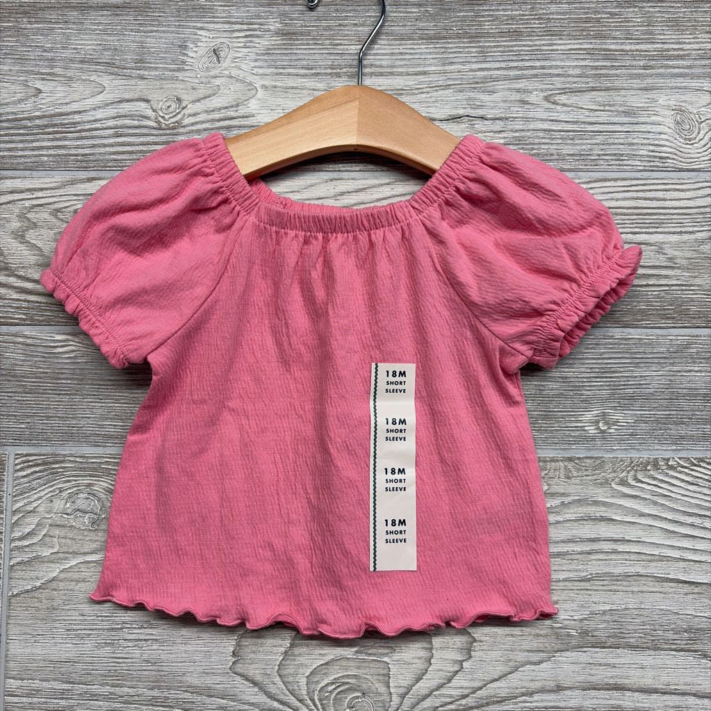 NEW Textured Shirt Lettuce Trim 18M