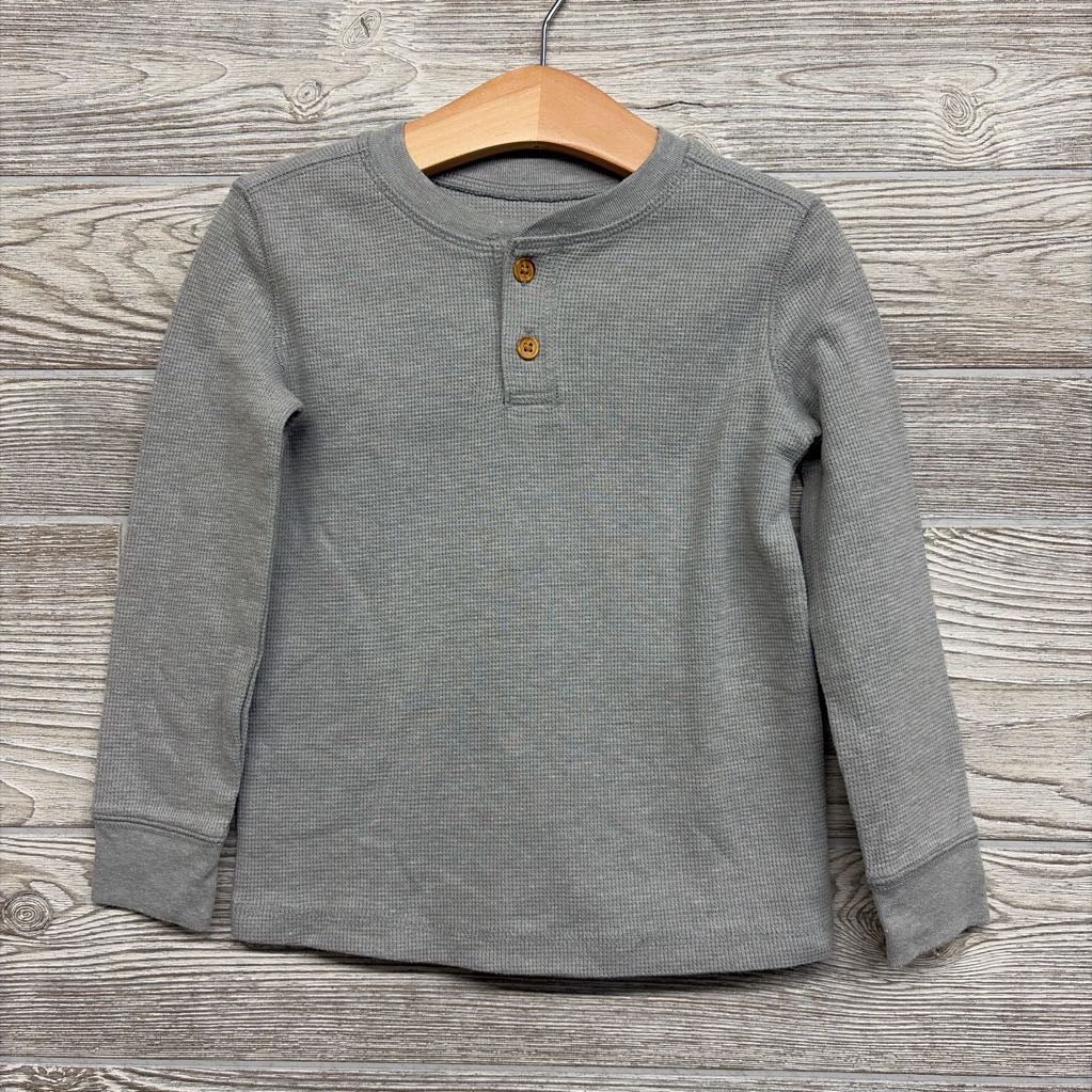 LS Waffle Knit Henley Shirt 4T