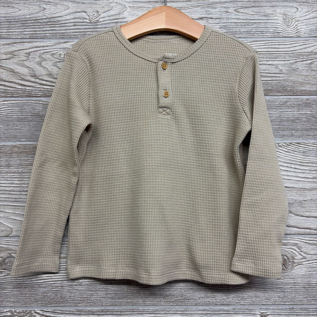 LS Waffle Knit Henley Shirt 4T