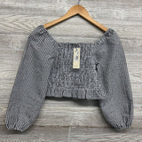 NEW Crop Smocked Off The Shoulder Blouse 10