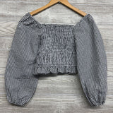 NEW Crop Smocked Off The Shoulder Blouse 12