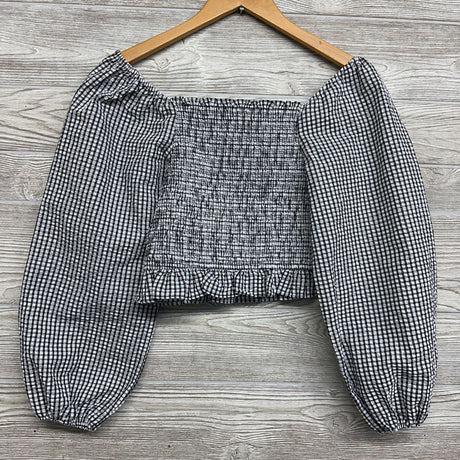 NEW Crop Smocked Off The Shoulder Blouse 12