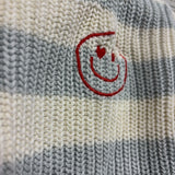Knit Sweater Stripes Smiley Face 3M