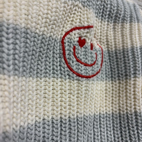 Knit Sweater Stripes Smiley Face 3M