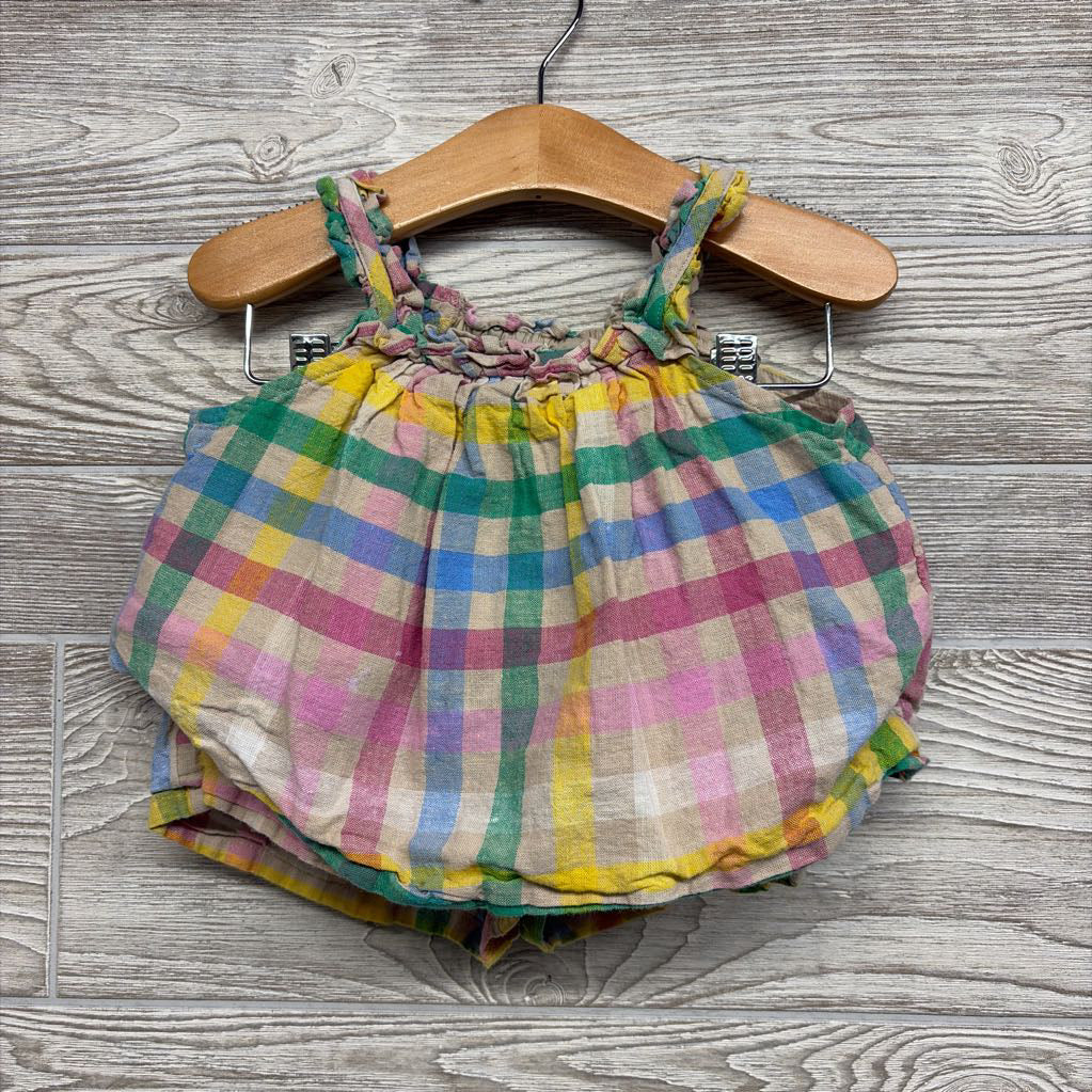 Linen Blend Plaid Tank Top & Shorts 4