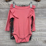 LS Ribbed Bodysuit & Pants Flowers NB
