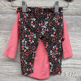 LS Ribbed Bodysuit & Pants Flowers NB