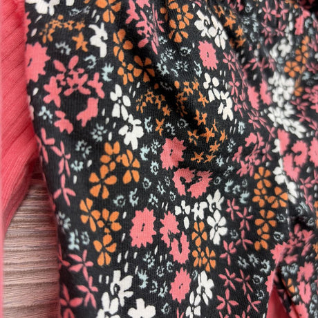LS Ribbed Bodysuit & Pants Flowers NB