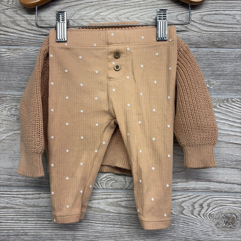 Chunky Knit Sweater Cloud & Ribbed Pants Stars 0-3M