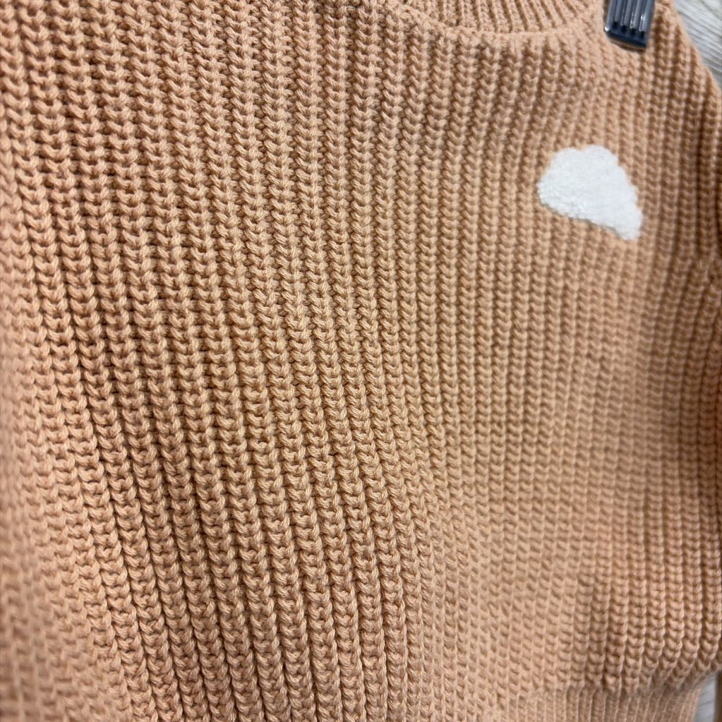 Chunky Knit Sweater Cloud & Ribbed Pants Stars 0-3M