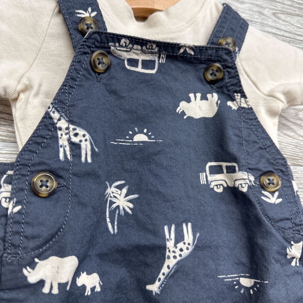 Shortalls & Shirt Safari Animals NB