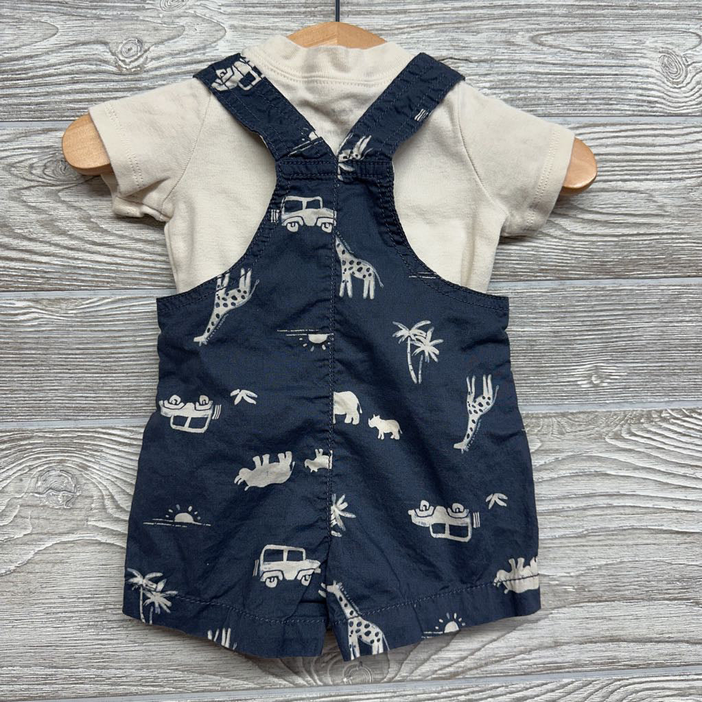 Shortalls & Shirt Safari Animals NB