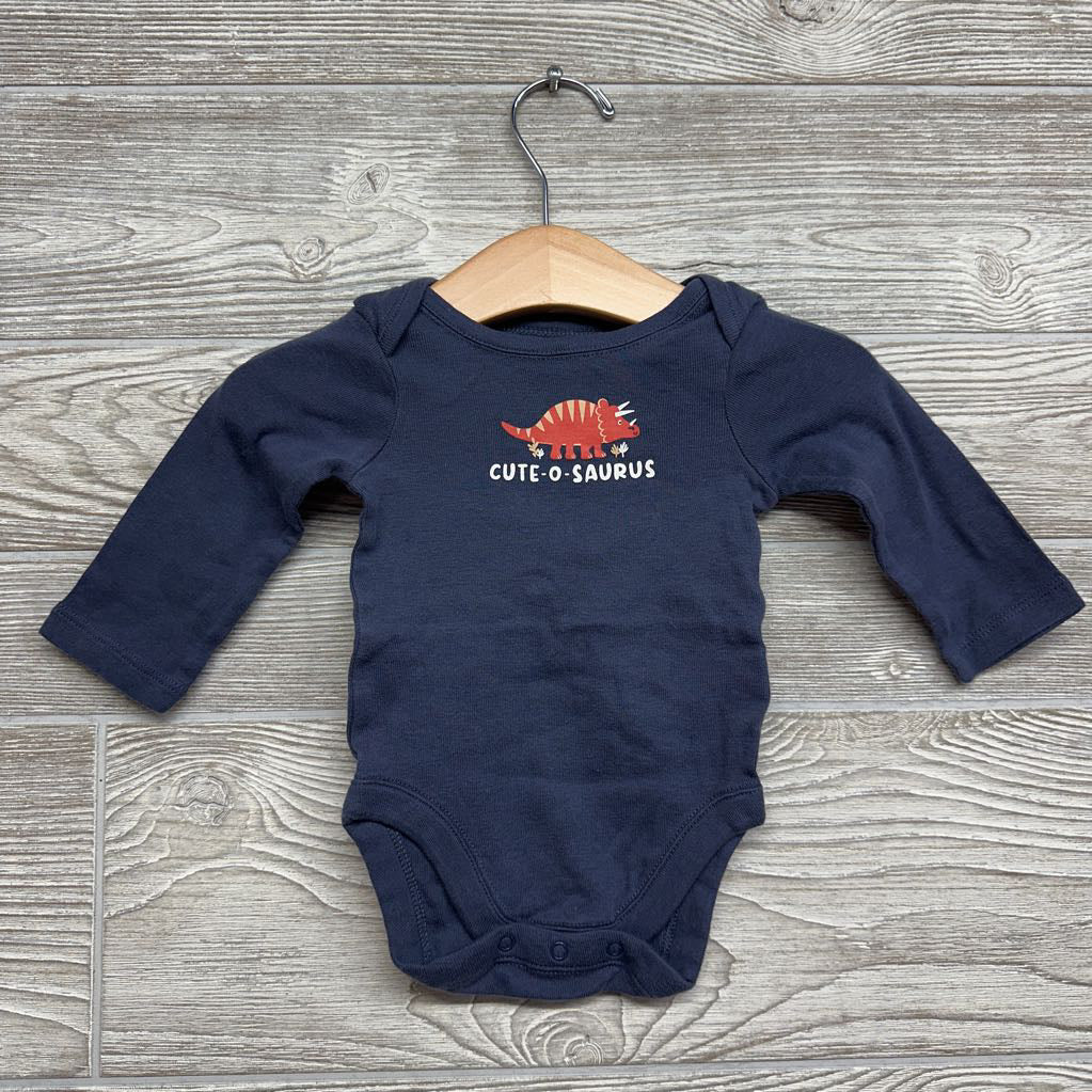 3 Pk LS Bodysuit Dinosaurs 0-3M