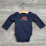 3 Pk LS Bodysuit Dinosaurs 0-3M