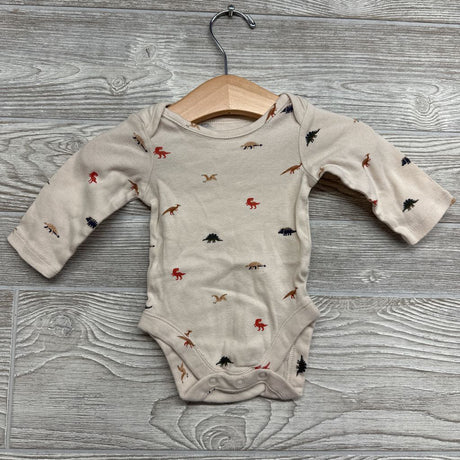 3 Pk LS Bodysuit Dinosaurs 0-3M