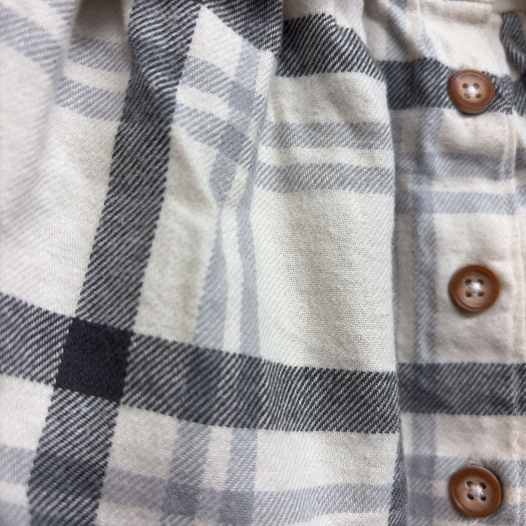 LS Plaid Flannel Dress W/ Bloomers & Plush Vest 3M