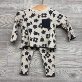 LS Ribbed Shirt & Leggings Flowers 3-6M