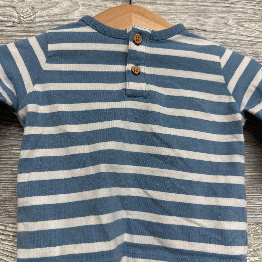 LS Henley Shirt Stripes 0-3M