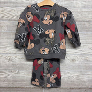 Crewneck & Ribbed Flare Pants Lettuce Trim Minnie Mouse 3T