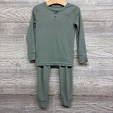 2 Pc LS Ribbed Henley PJs 4T