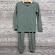 2 Pc LS Ribbed Henley PJs 4T