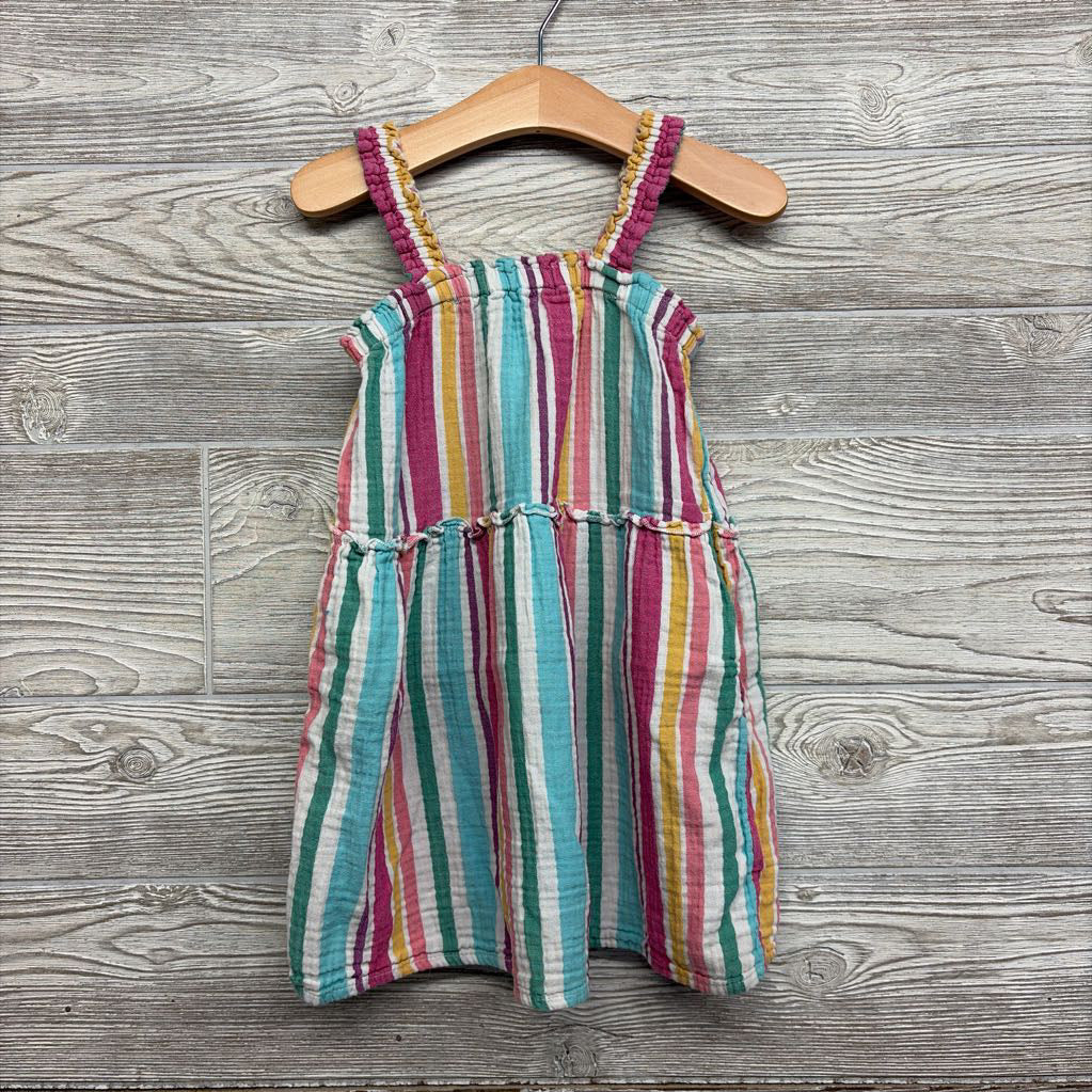 Muslin Tank Dress Stripes 4t