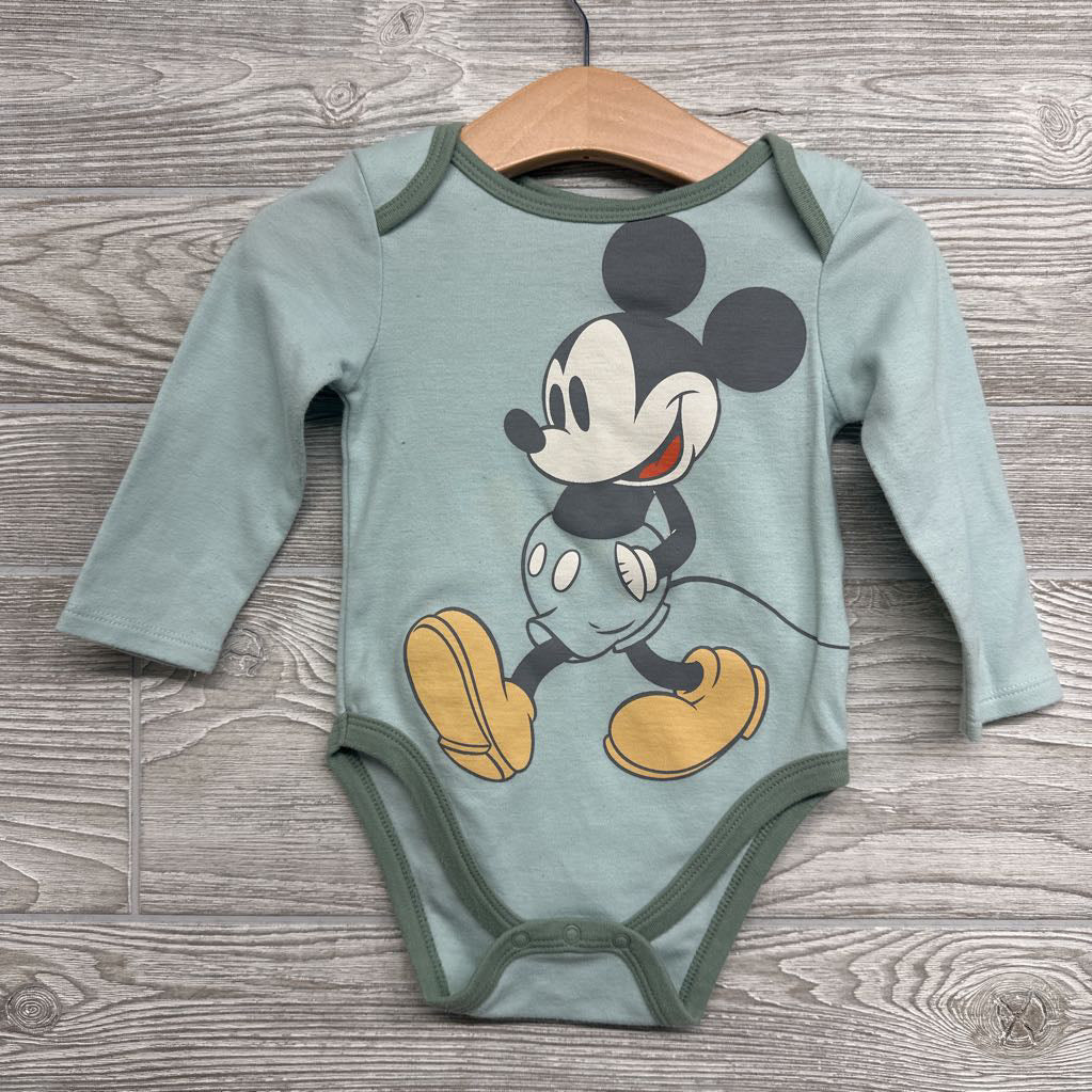 2 Pk LS Bodysuits & Quilted Pants Mickey Mouse 12M