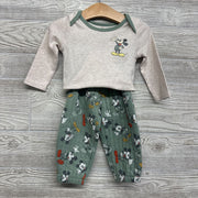 2 Pk LS Bodysuits & Quilted Pants Mickey Mouse 12M