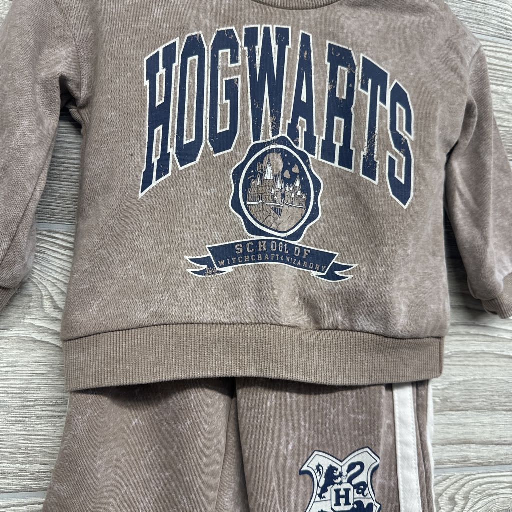 Weathered Crewneck & French Terry Joggers Hogwarts Side Stripes 6-9M