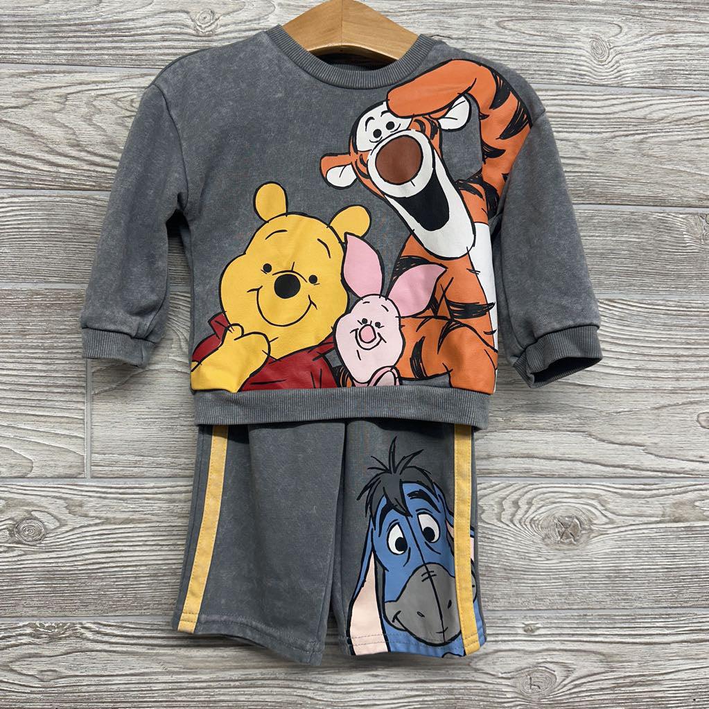 Weathered Crewneck & French Terry Pants Pooh Tigger Piglet 12M