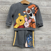 Weathered Crewneck & French Terry Pants Pooh Tigger Piglet 12M