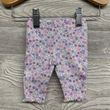 Bodysuit & Pants Flowers Lettuce Trim NB
