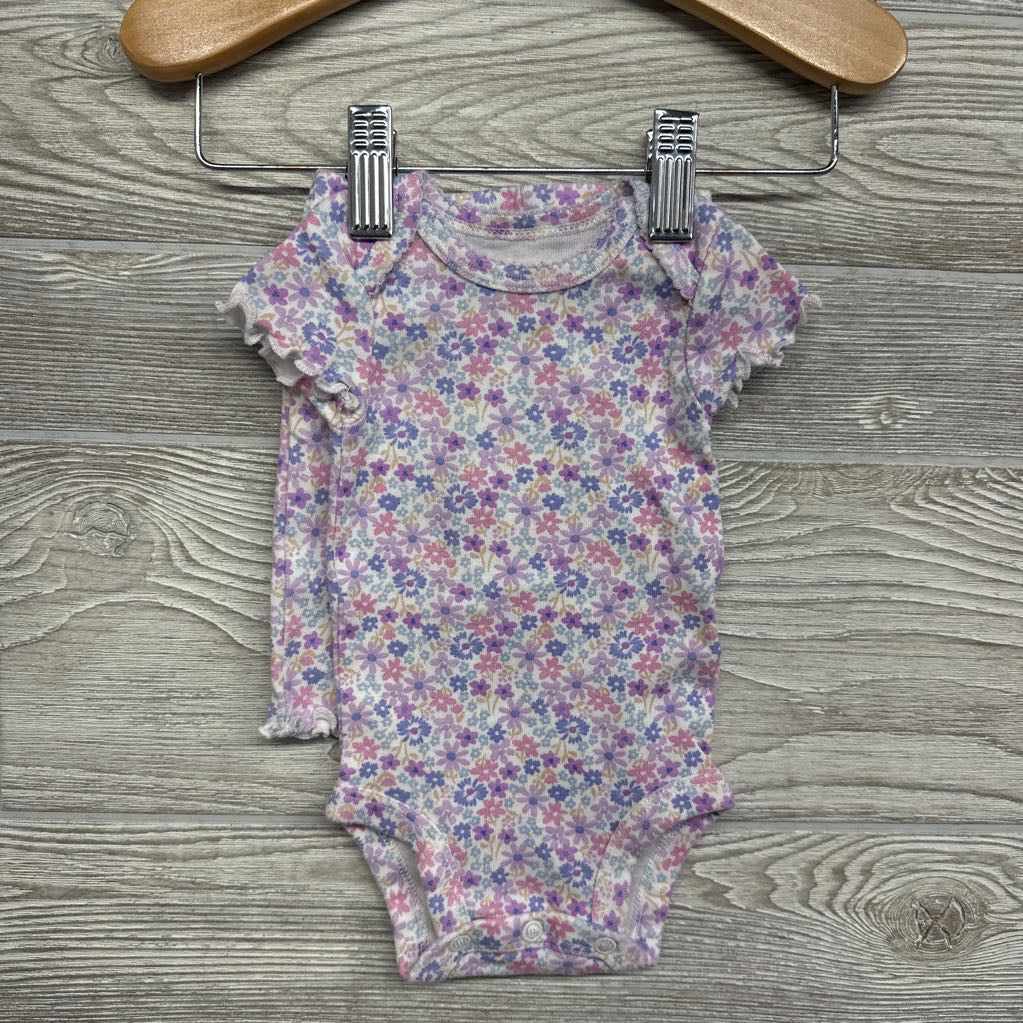Bodysuit & Pants Flowers Lettuce Trim NB