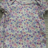 Bodysuit & Pants Flowers Lettuce Trim NB
