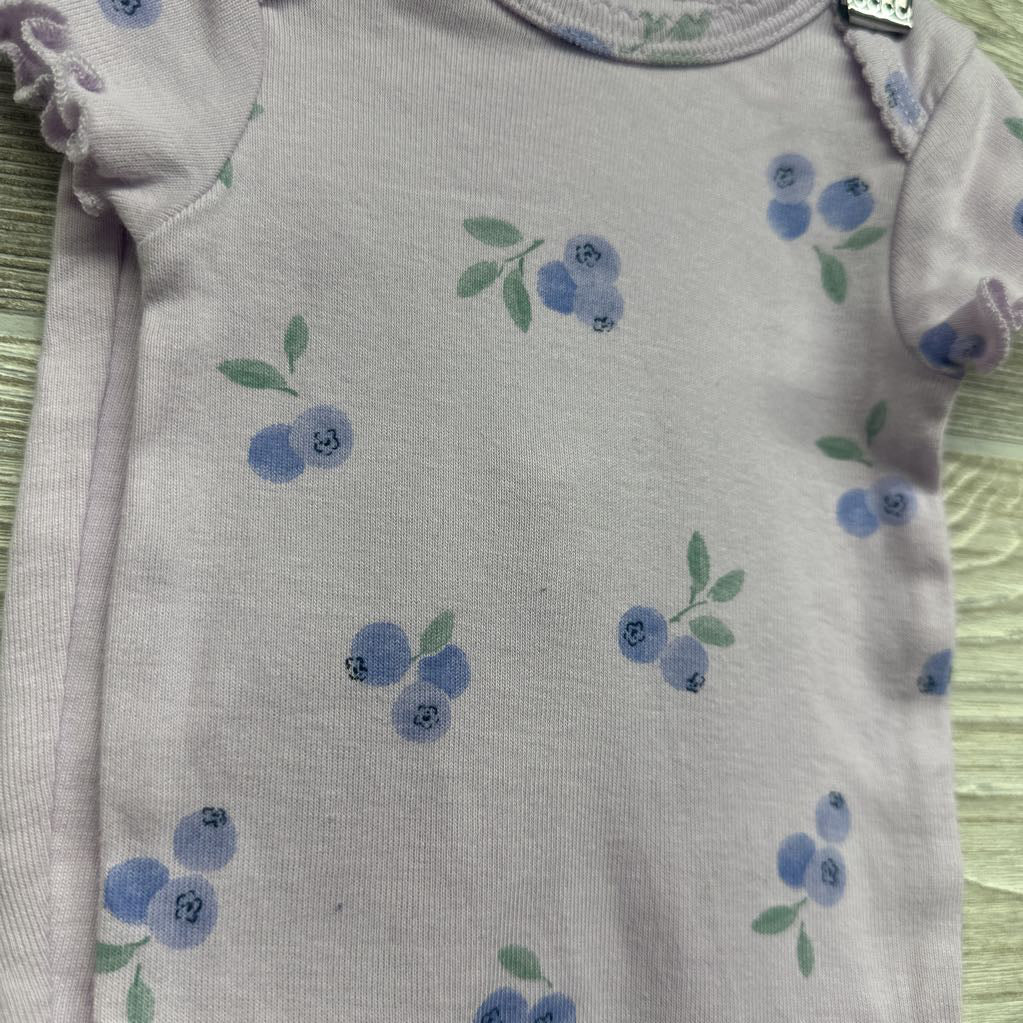 Bodysuit & Pants Blueberries Lettuce Trim NB