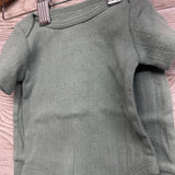 Pointelle Bodysuit & Harem Pants NB