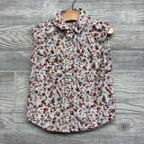 Sleeveless Pearl Snap Western Shirt Flowers 2t