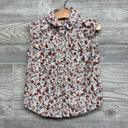 Sleeveless Pearl Snap Western Shirt Flowers 2t