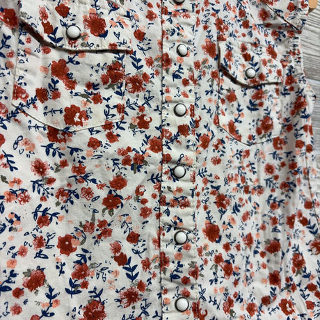Sleeveless Pearl Snap Western Shirt Flowers 2t