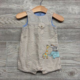 Seersucker Romper Animals 6m