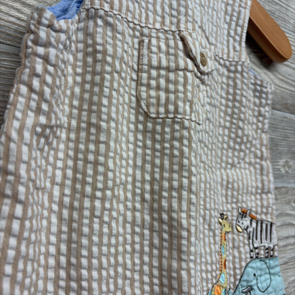 Seersucker Romper Animals 6m