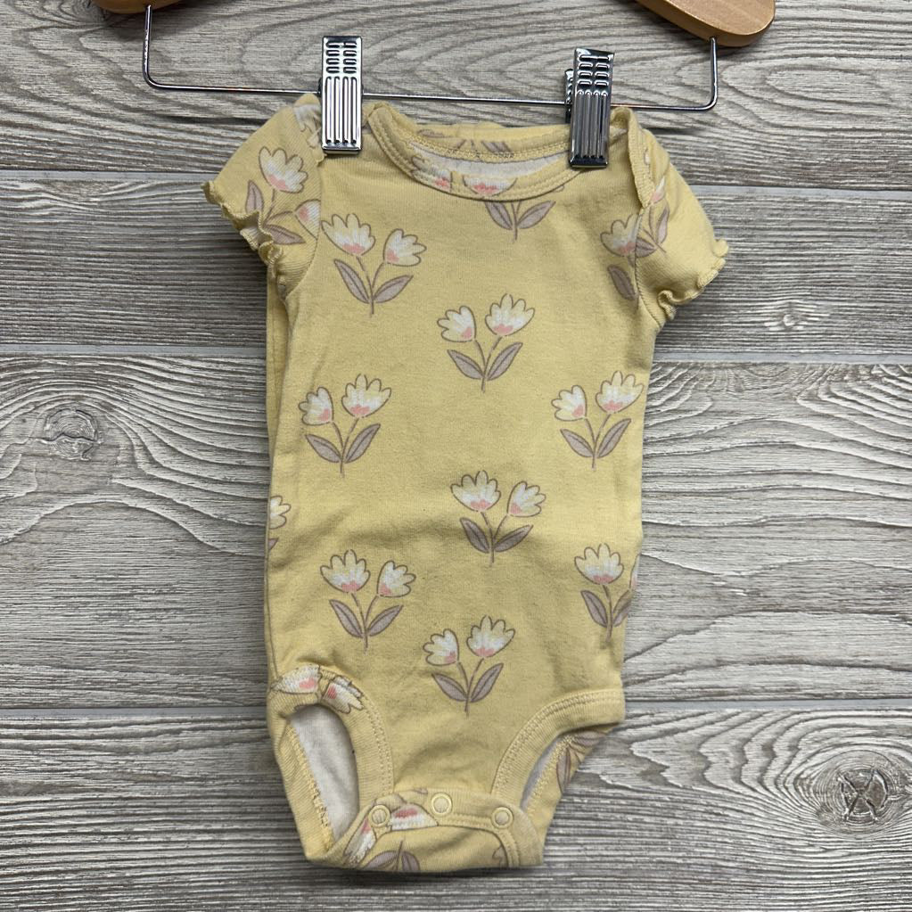 Bodysuit & Pants Flowers Lettuce Trim NB