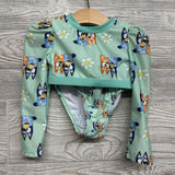 2 Pc LS Swimsuit Flowers 2T
