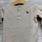 LS Ribbed Henley Shirt & Pants Stripes Bird 18M