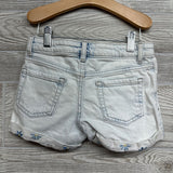 Denim Shorts Cuffed Embroidered Flowerse 6-7