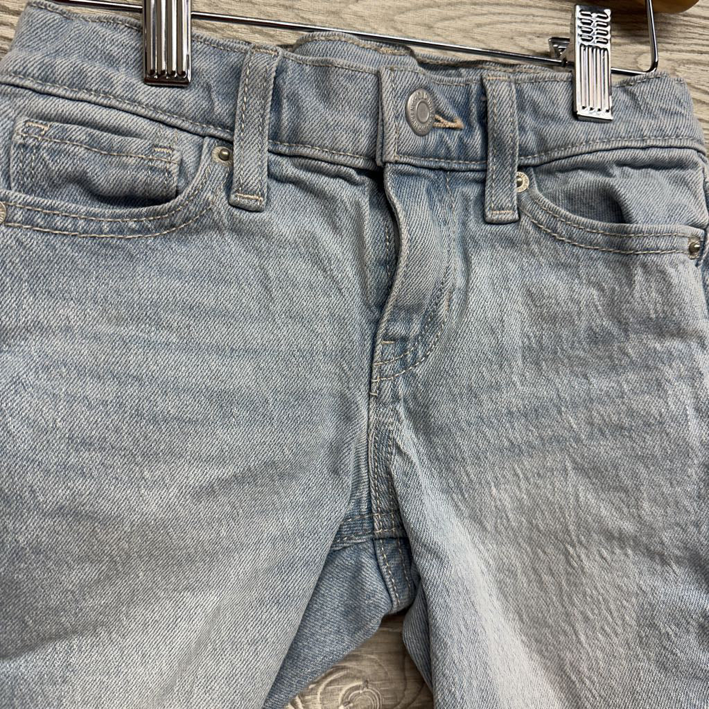 High Rise Bermuda Denim Shorts Frayed 6-7